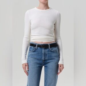 Citizens Of Humanity Bina Crewneck, Ribbed Long Sleeve Top